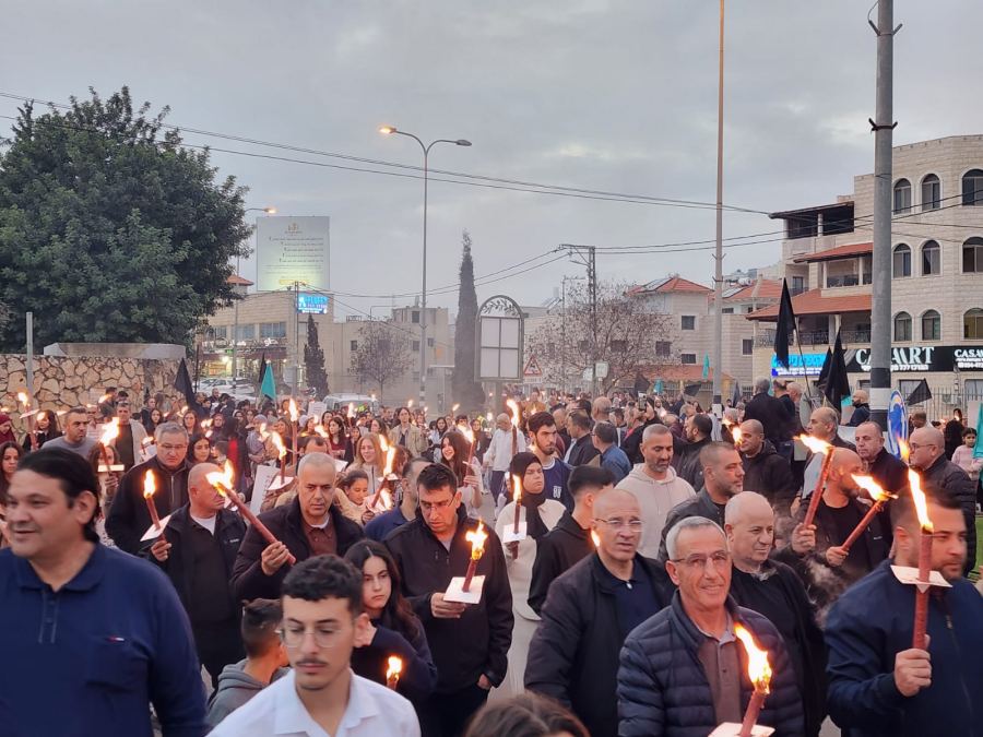 سخنين : مسيرة شموع ضد الجريمة والعتف